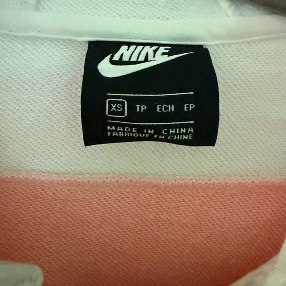 Nike Women's Pink and White Colorblock Hoodie - Picture 2 of 2